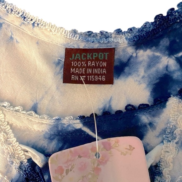 Jackpot Womens Tye-Die One Size Summer Pullover Multicolor Accents NWT - Picture 4 of 10